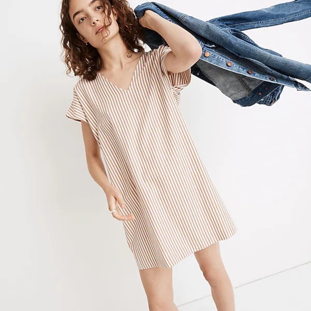 Madewell Button-Back Easy Dress in Stripe
